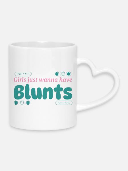 Retro Vibe Teal Pink Druck - Tasse mit Herzhenkel - Weiß