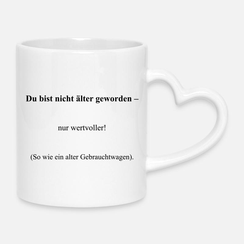 Geburtstag - Tasse mit Herzhenkel - Weiß