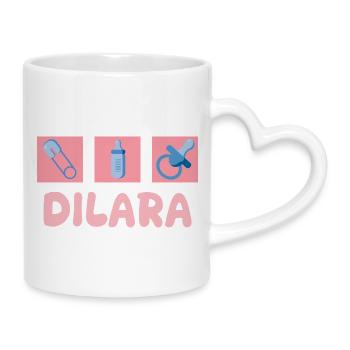 Pacifier Dilara - Mug with Heart-Shaped Handle - white - Right