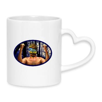 Forest Spirit Mask Warrior - Mug with Heart-Shaped Handle - white - Right