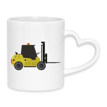 Forklift - Mug with Heart-Shaped Handle - white - Right
