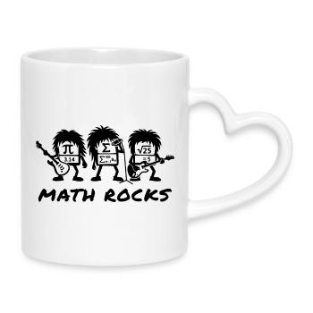 Les maths déchirent les formules Humour scolaire - Mug avec anse en forme de cœur - blanc - Droite