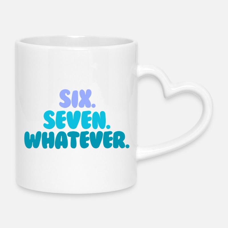six seven - Mug with Heart-Shaped Handle - white