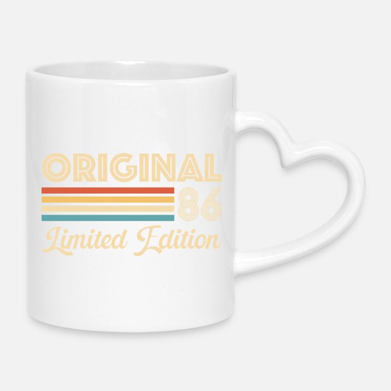 40e anniversaire 40 ans 1986 Original 86 Cadeau - Mug avec anse en forme de cœur - blanc