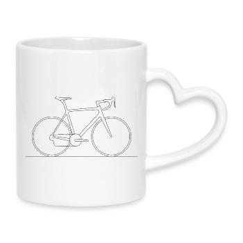 Aero Rennrad Linie Elegant Radsport Biker - Tasse mit Herzhenkel - Weiß - Rechts