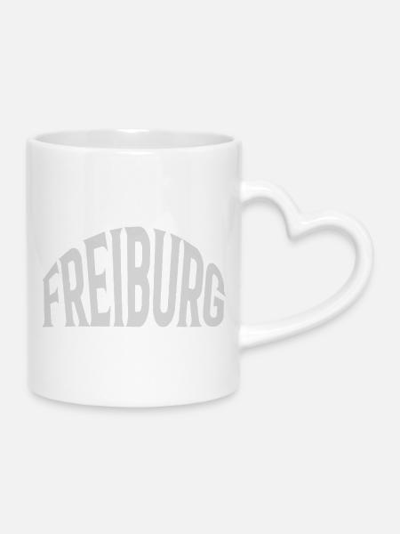 Freiburg - Tasse mit Herzhenkel - Weiß