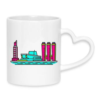 Art de la tour de rouge à lèvres de la skyline de la ville de Göteborg - Mug avec anse en forme de cœur - blanc - Droite