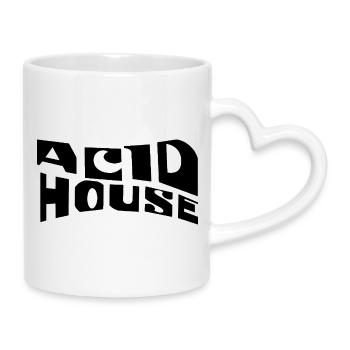 Acid House Musik-Logo-Design - Tasse mit Herzhenkel - Weiß - Rechts