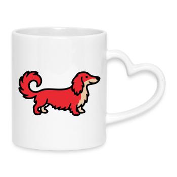 Irischer Setter Retriever Rot - Tasse mit Herzhenkel - Weiß - Rechts