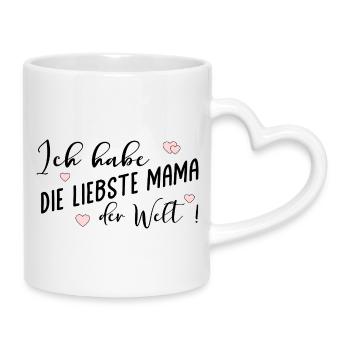 Muttertag Liebste Mama - Tasse mit Herzhenkel - Weiß - Rechts