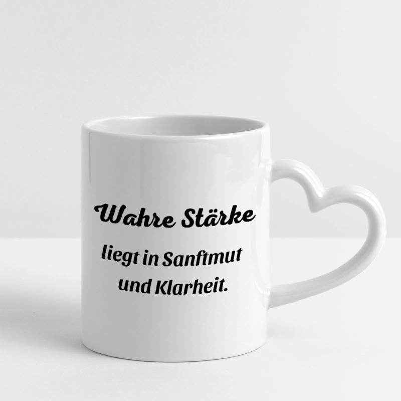 Wahre_Staerke Tasse mit Herzhenkel