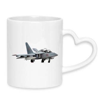 Gray Jet Yak-130 - Mug with Heart-Shaped Handle - white - Right