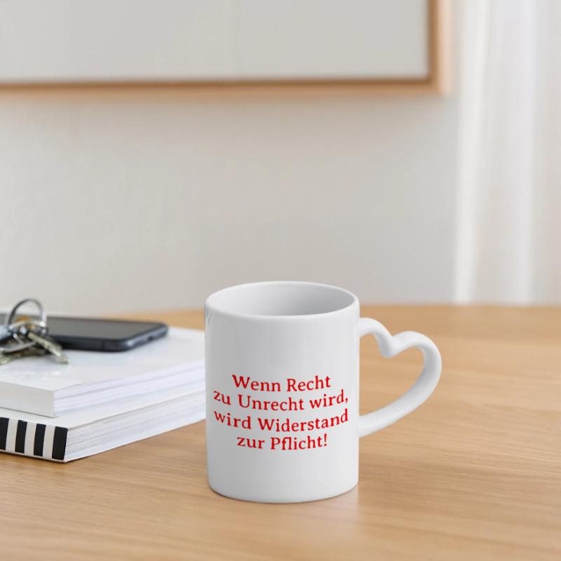 Le bien devient mal, la résistance devient un devoir Mug avec anse en forme de cœur