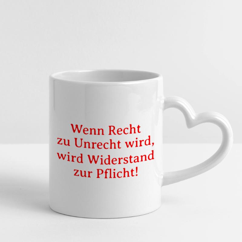 Le bien devient mal, la résistance devient un devoir Mug avec anse en forme de cœur