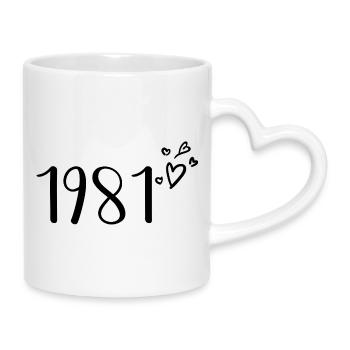 1981 - Tasse mit Herzhenkel - Weiß - Rechts