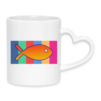 POISSON. SARDINE. POISSON D'AVRIL. MER. OCÉAN - Mug avec anse en forme de cœur - blanc - Droite