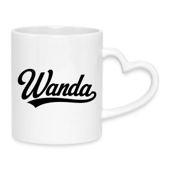 Wanda name first last family - Mug with Heart-Shaped Handle - white - Right