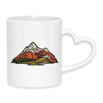 Mountains Landscape - Mug with Heart-Shaped Handle - white - Right