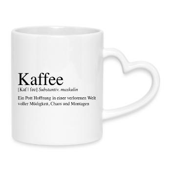 Coffee - A pot of hope ... - Mug with Heart-Shaped Handle - white - Right
