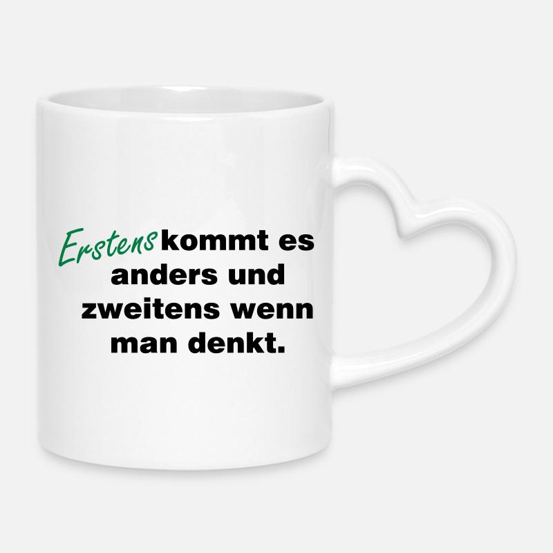 Wenn_man_denkt - Mug avec anse en forme de cœur - blanc