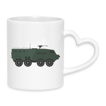 Military tank - Mug with Heart-Shaped Handle - white - Right