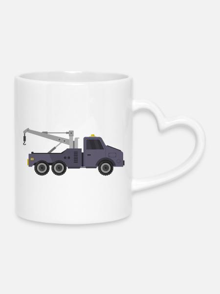 Abschleppwagen - Tasse mit Herzhenkel - Weiß