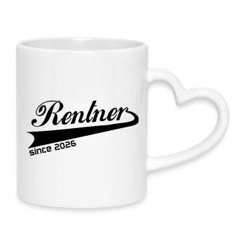 Rentner 2026 Ruhestand Rentner T-Shirt, Tasse - Tasse mit Herzhenkel - Weiß - Rechts
