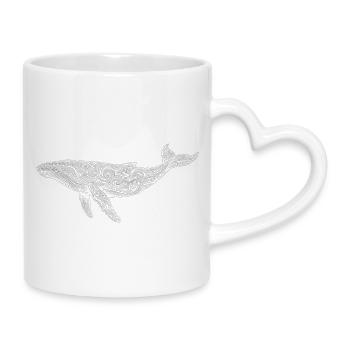 Humpback whale - Mug with Heart-Shaped Handle - white - Right