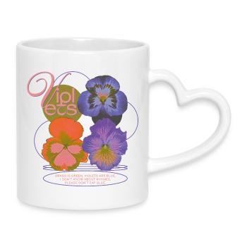 Violets Poem Flower Humor - Tasse mit Herzhenkel - Weiß - Rechts