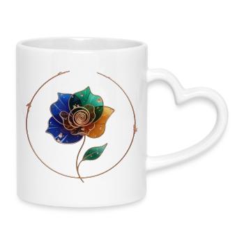 Blütenring Farbspiel - Tasse mit Herzhenkel - Weiß - Rechts