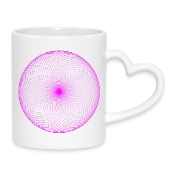 NeonSpiral Torus - Mug with Heart-Shaped Handle - white - Right