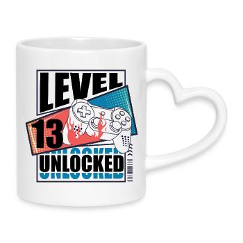Flames manette de jeu rétro 13 ans Meilleure vente - Mug avec anse en forme de cœur - blanc - Droite