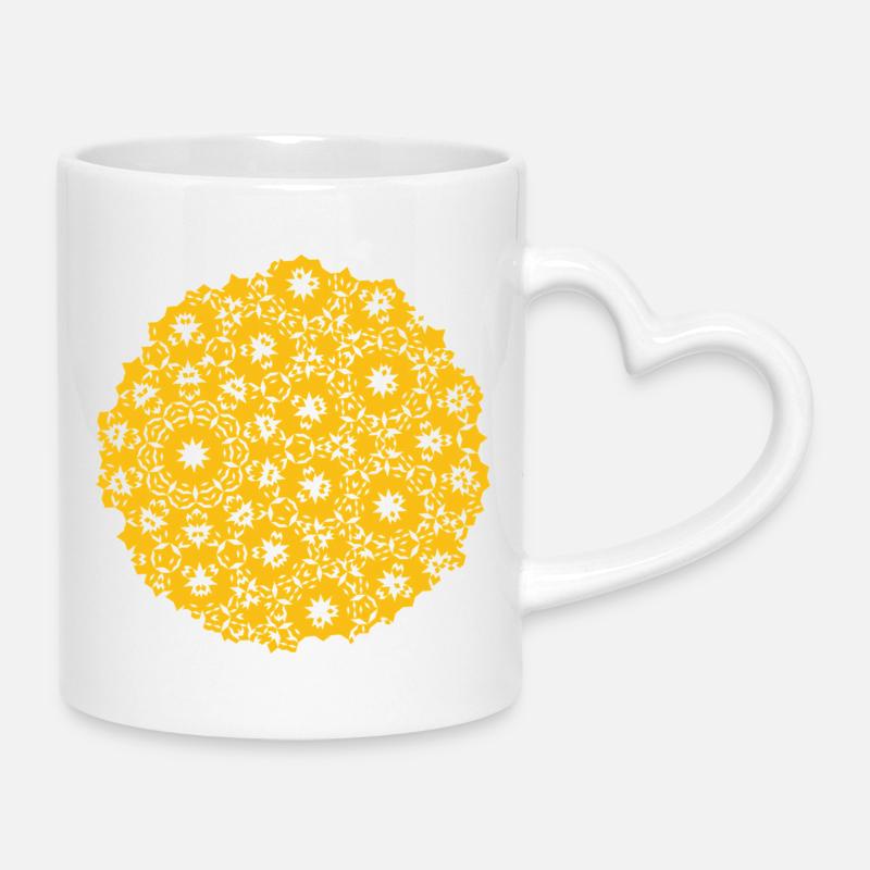 Motif de lune - Mug avec anse en forme de cœur - blanc