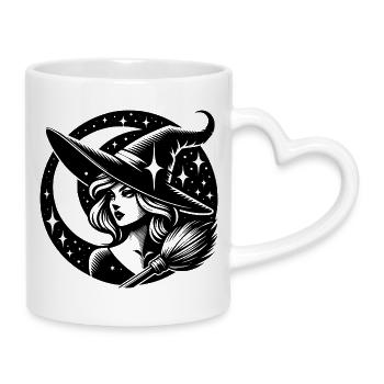 Scary Witch - Mug with Heart-Shaped Handle - white - Right