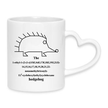 Hedgehog Molecule - IUPAC nomenclature Joke -b - Mug with Heart-Shaped Handle - white - Right