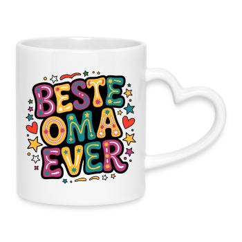 Best Grandma Ever - Mug with Heart-Shaped Handle - white - Right