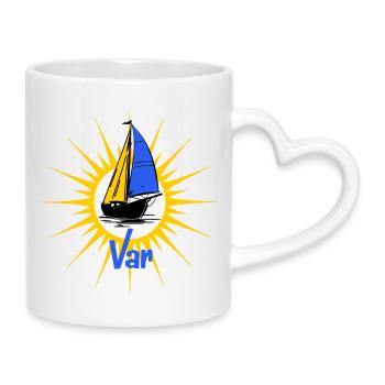 Voilier Soleil Var - Mug avec anse en forme de cœur - blanc - Droite