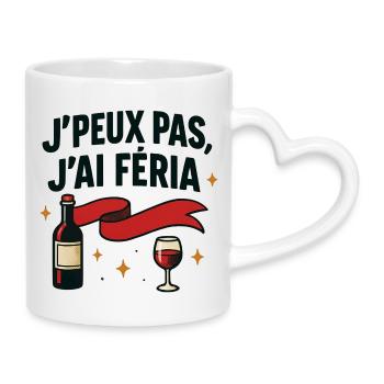 Ich kann nicht, Feria - Tasse mit Herzhenkel - Weiß - Rechts