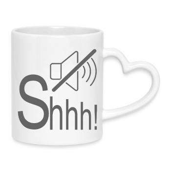 Chuchote silencieux Chut - Mug avec anse en forme de cœur - blanc - Droite