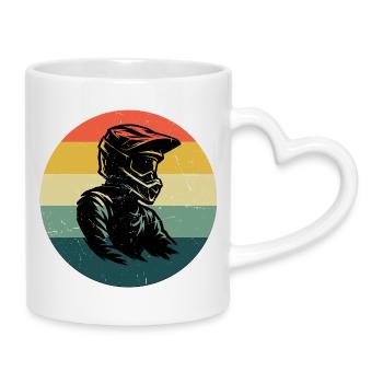 Conception vintage de motocross pour le motocross - Mug avec anse en forme de cœur - blanc - Droite