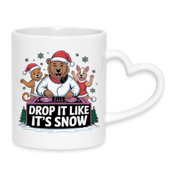 La fête de Noël des DJ Bears - Mug avec anse en forme de cœur - blanc - Droite