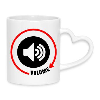 Bouton de volume du haut-parleur - Mug avec anse en forme de cœur - blanc - Droite