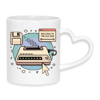 Welcome To The Old Web Retro Internet - Tasse mit Herzhenkel - Weiß - Rechts
