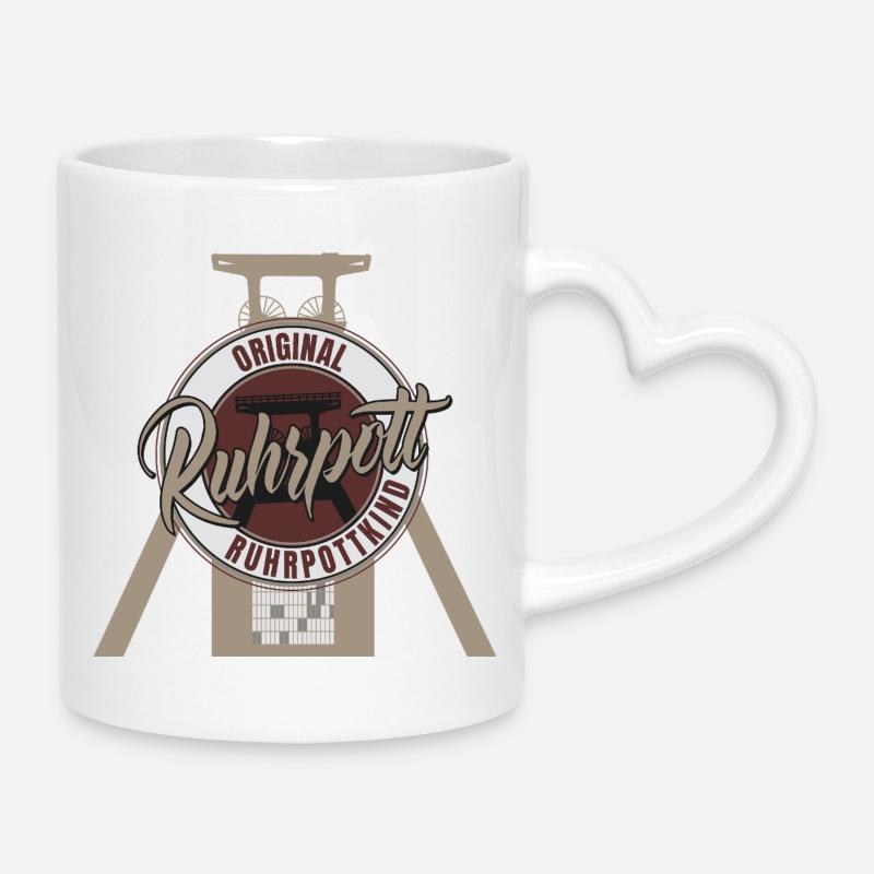 Original Ruhrpottkind - Mug with Heart-Shaped Handle - white