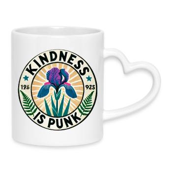 Freundlichkeit ist Punk-Iris-Patch - Tasse mit Herzhenkel - Weiß - Rechts