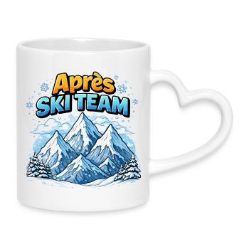 Après Ski Team Berglandschaft - Tasse mit Herzhenkel - Weiß - Rechts