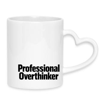 professional overthinker - Mug with Heart-Shaped Handle - white - Right