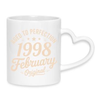 Février 1998 - February 1998 - Mug avec anse en forme de cœur - blanc - Droite
