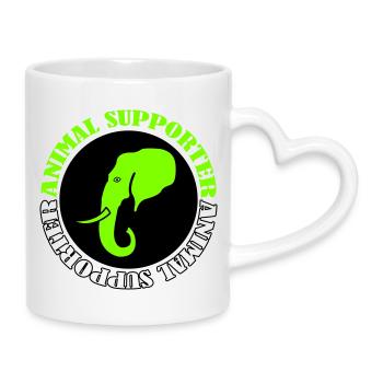 Éléphant Animal Supporter - Mug avec anse en forme de cœur - blanc - Droite