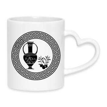 Symbol of Abundance (Black) - Mug with Heart-Shaped Handle - white - Right